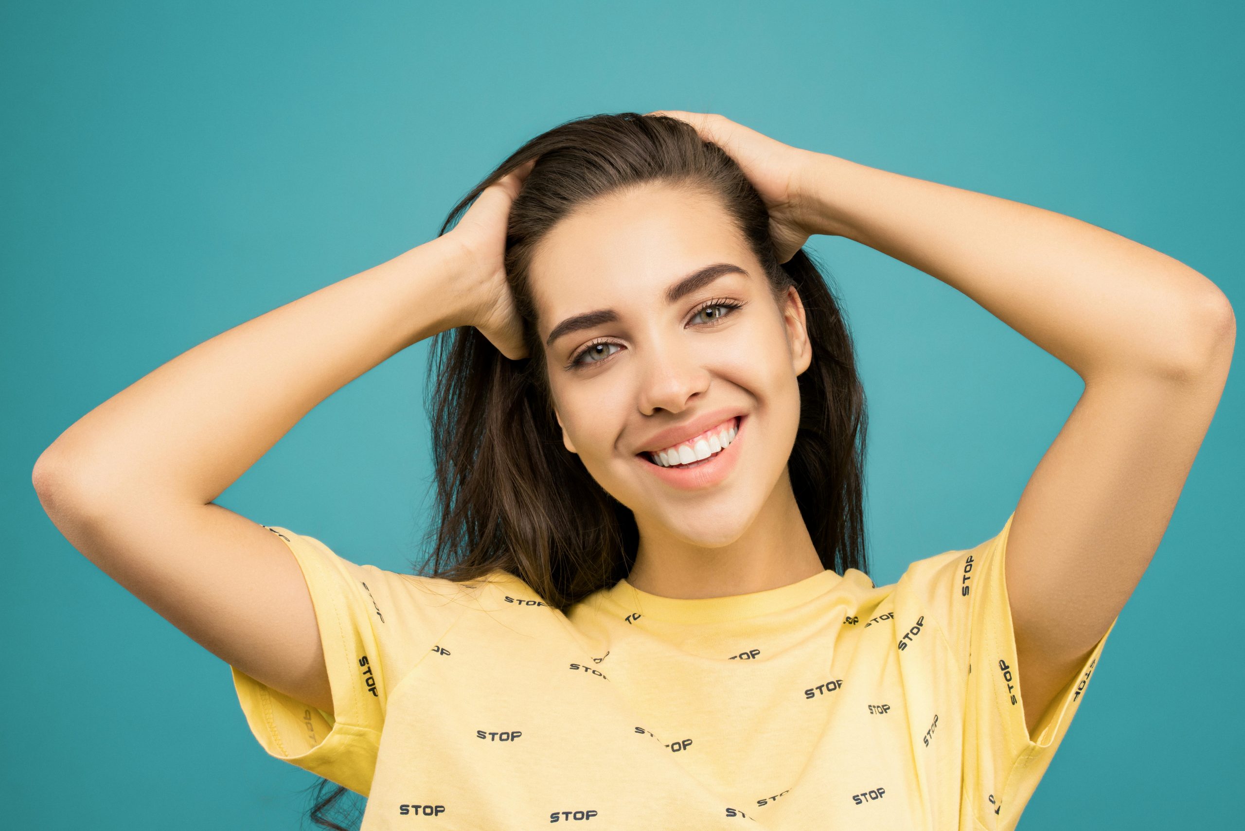 woman with veneers smiling 